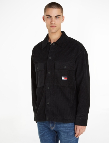 Tommy Jeans jas Sherpa met logo zwart