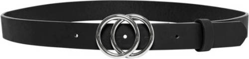 Only riem met zilverkleurige gesp zwart