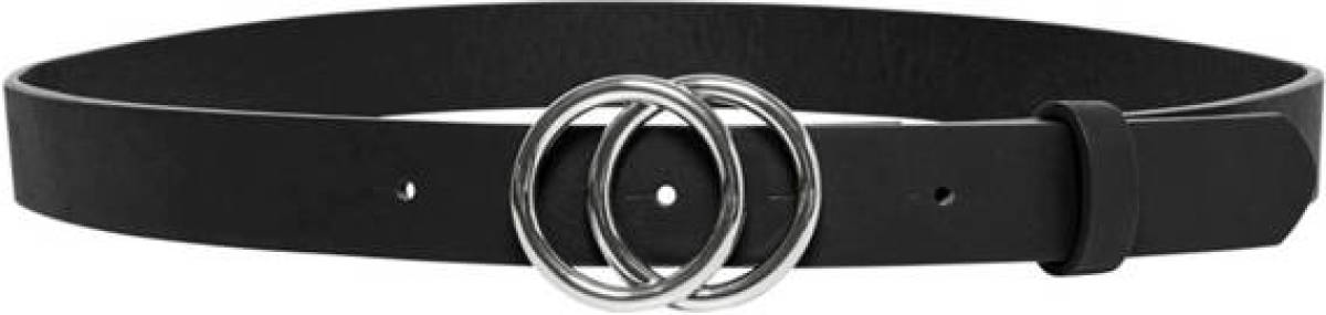 Only riem met zilverkleurige gesp zwart