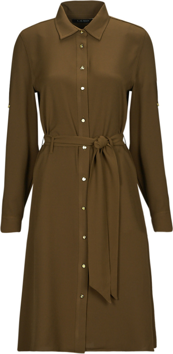 Lauren Ralph Lauren blousejurk met ceintuur bruin