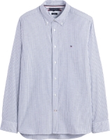 Tommy hilfiger gestreept regular fit overhemd CORE 1985 FLEX met biologisch katoen carbon navy / white