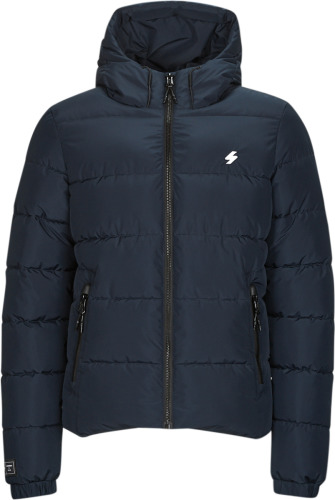 Superdry gewatteerde jas met logo en borduursels eclipse navy