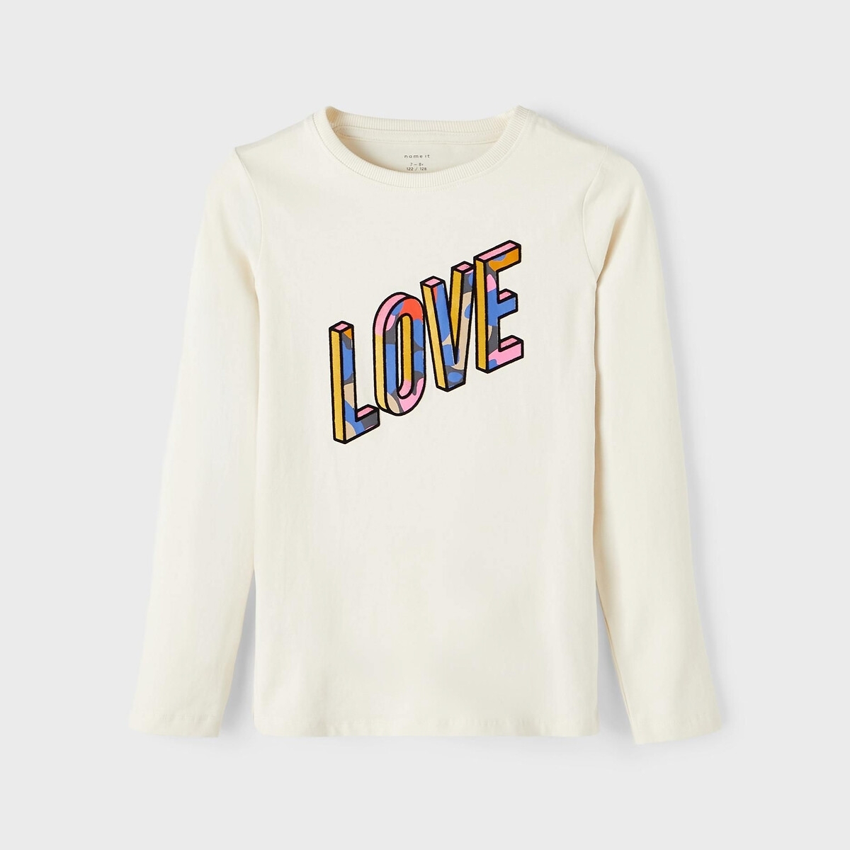 NAME IT KIDS longsleeve NKFONOW met printopdruk offwhite