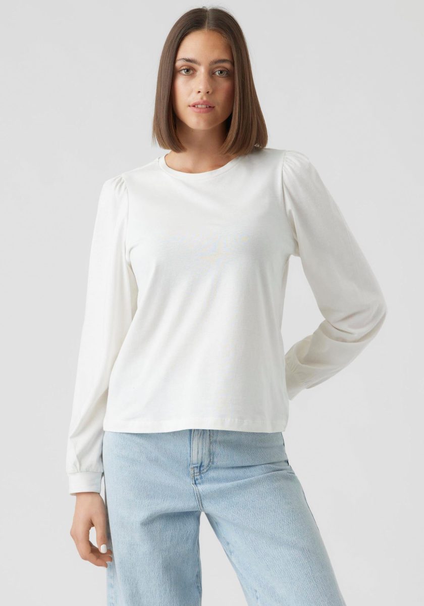 AWARE by VERO MODA trui VMKERRY van biologisch katoen wit