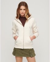 Superdry vest ESSENTIAL LOGO ZIP HOODIE met printopdruk ecru