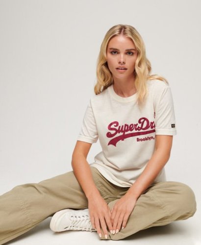 Superdry T-shirt EMBELLISHED VL met printopdruk wit