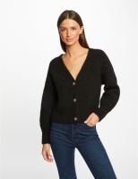 Morgan ribgebreid vest zwart