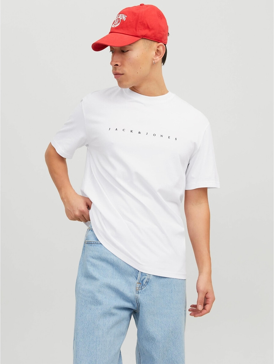 Jack & Jones ESSENTIALS T-shirt JJESTAR met logo wit