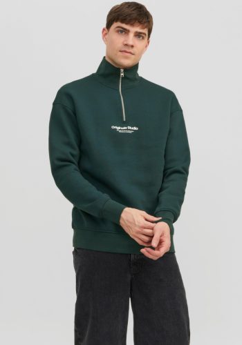 Jack & Jones ORIGINALS schipperstrui JORVESTERBRO met printopdruk donkergroen