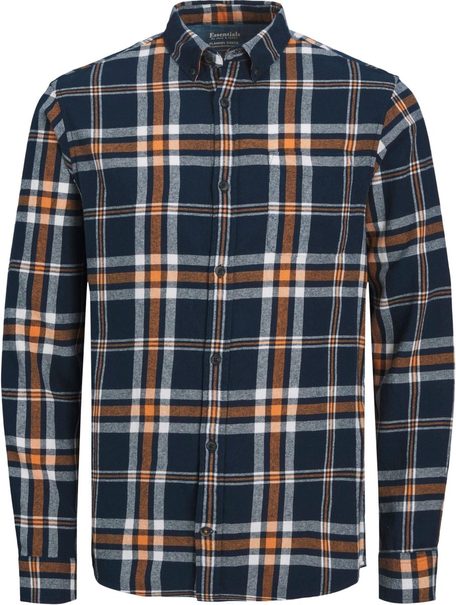 Jack & Jones ESSENTIALS geruit slim fit overhemd JJECLASSIC desert sun