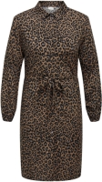 ONLY CARMAKOMA blousejurk CARNOVA met panterprint en ceintuur bruin