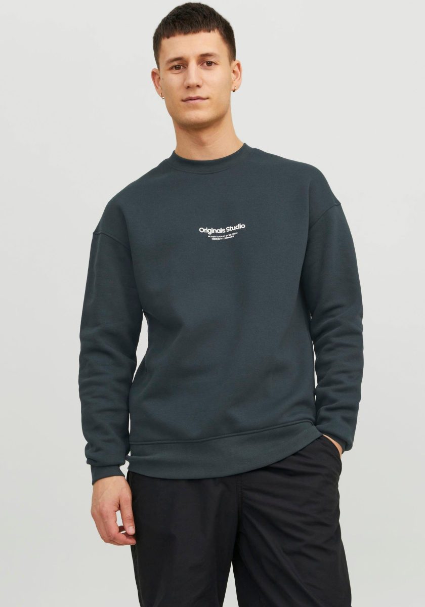 Jack & Jones ORIGINALS sweater JORVESTERBRO met printopdruk groen