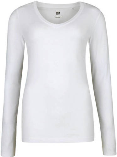 WE Fashion basic longsleeve met biologisch katoen wit