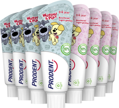Prodent Woezel & Pip Kids 0-6 jaar tandpasta - 12 x 75 ml - voordeelverpakking