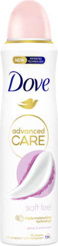 Dove Advanced Care Soft Feel anti-transpirant deodorant spray - 6 x 150 ml - voordeelverpakking