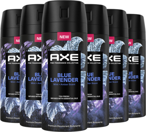 Axe Fine Fragrance Collection Blue Lavender Premium deodorant bodyspray - 6 x 150 ml - voordeelverpakking