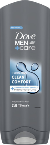 Dove Men+Care Clean Comfort 3-in-1 douchegel - 6 x 250 ml - voordeelverpakking