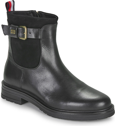 Tommy hilfiger leren enkelboots zwart