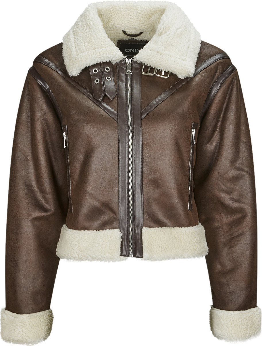 Leren Jas Only  ONLBETTY FAUX SUEDE BONDED AVIATOR OTW