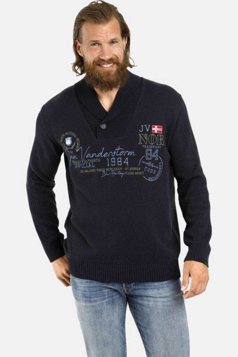 Jan Vanderstorm trui HALMAR Plus Size donkerblauw