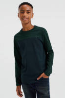 WE Fashion longsleeve donkerblauw/groen