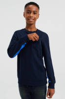 WE Fashion gemêleerde longsleeve donkerblauw/lichtblauw