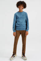 WE Fashion gemêleerde longsleeve lichtblauw/zwart