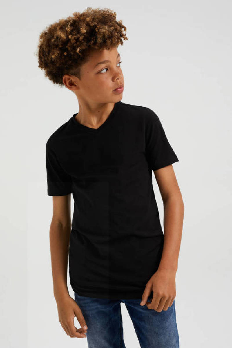 WE Fashion basic T-shirt zwart