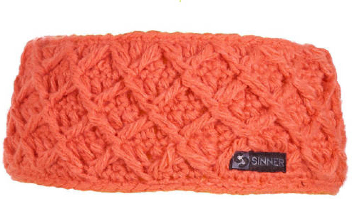 Sinner gebreide hoofdband oranje