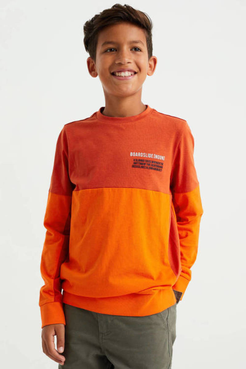 WE Fashion longsleeve feloranje/warmoranje