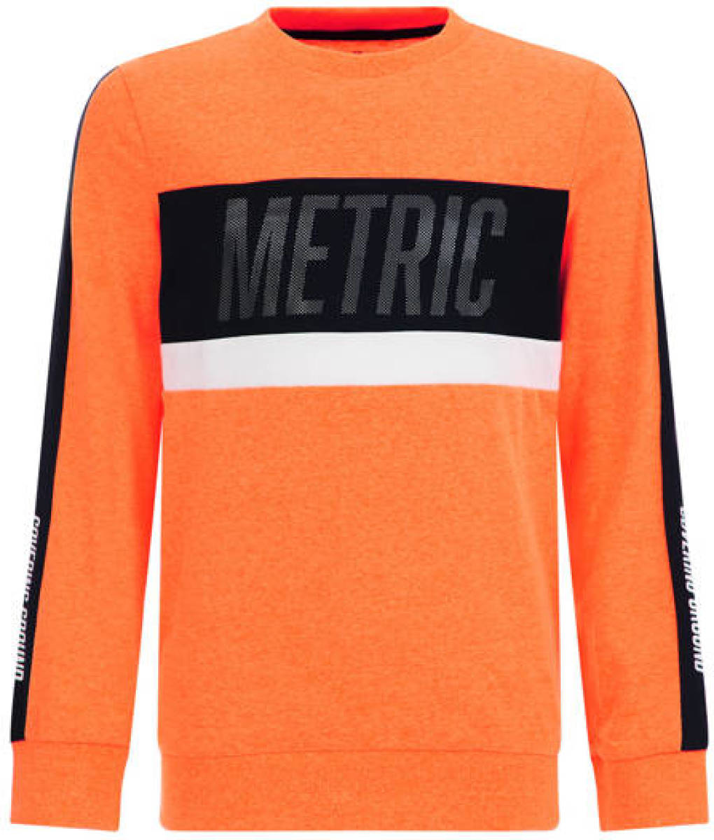WE Fashion longsleeve feloranje/zwart/wit