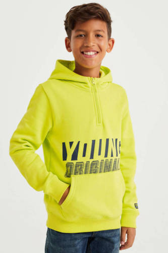 WE Fashion hoodie met tekst geel