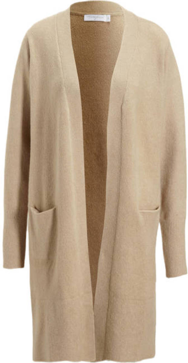 Imagine lang gebreid vest beige