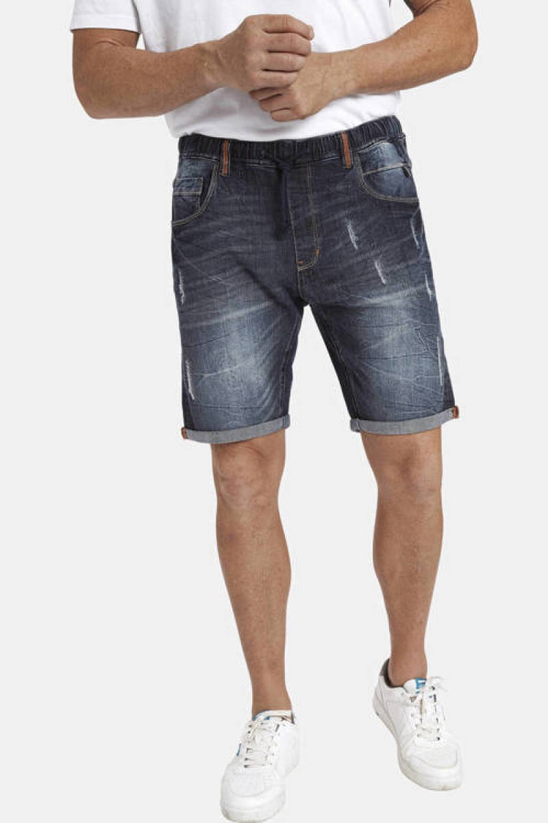 Jan Vanderstorm loose fit short LAMBRIT Plus Size donkerblauw