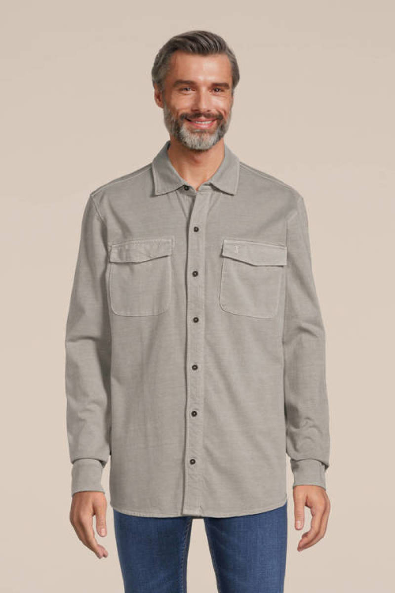 Butcher of Blue regular fit overhemd Finn van biologisch katoen slate grey
