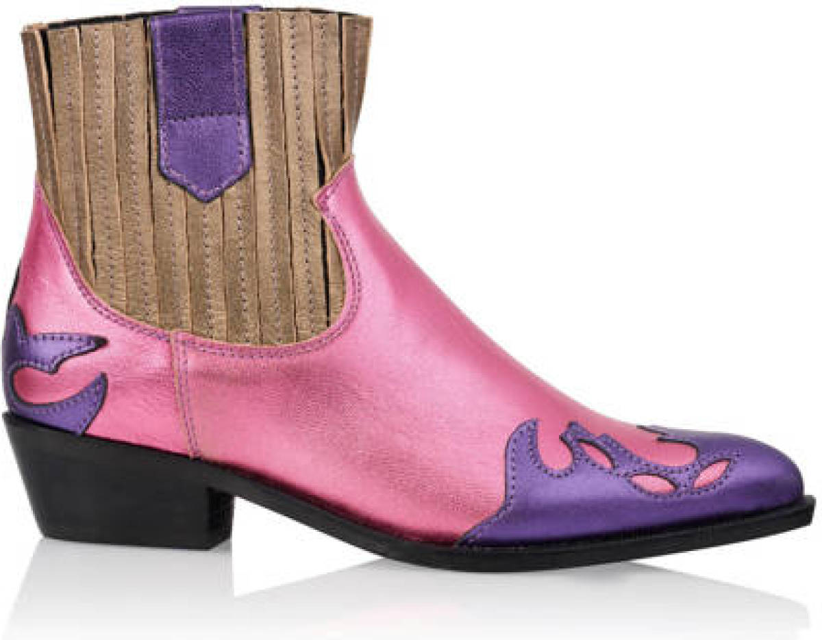 Dwrs Austin leren cowboylaarzen roze/goud