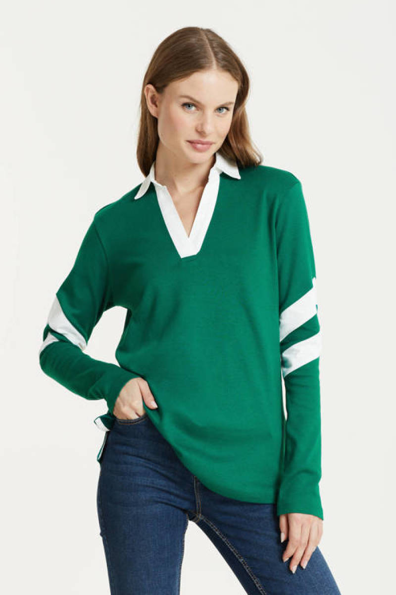 anytime rugby shirt groen/wit