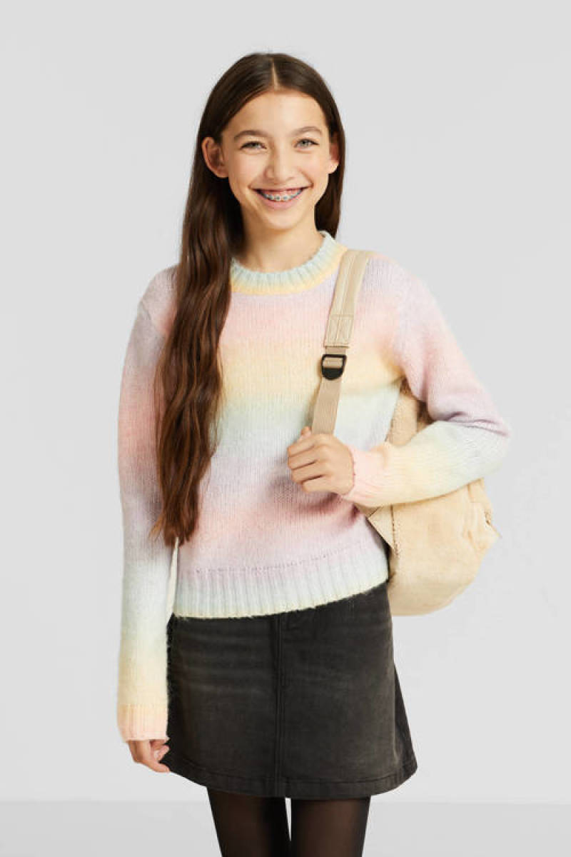 anytime gebreide ombre trui multi