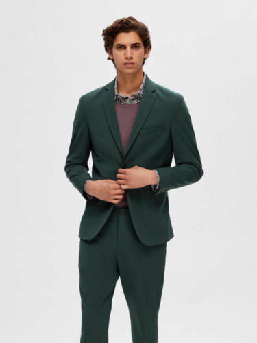 SELECTED HOMME slim fit colbert SLHSLIM-LIAM van gerecycled polyester green gables