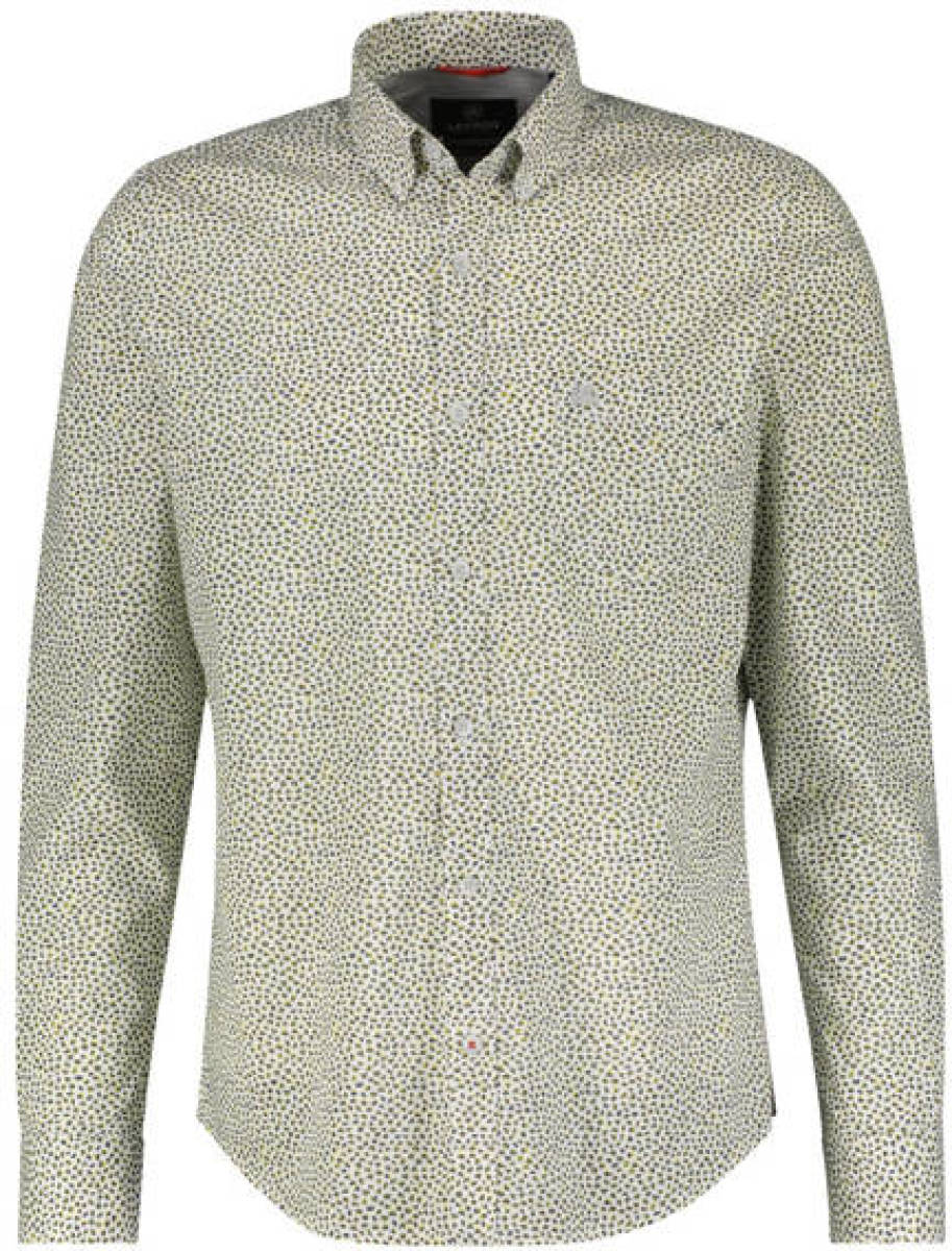 LERROS regular fit overhemd met all over print off white