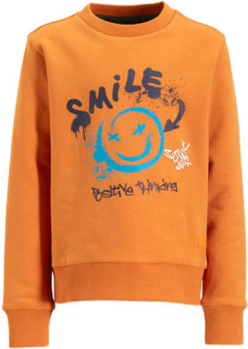 Orange Stars sweater Nol met printopdruk oranje
