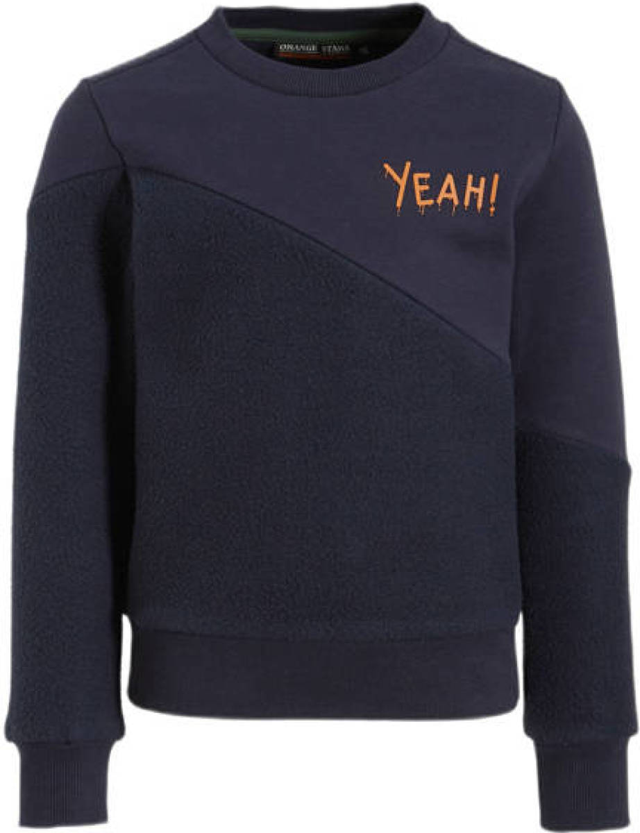Orange Stars teddy sweater Nino donkerblauw