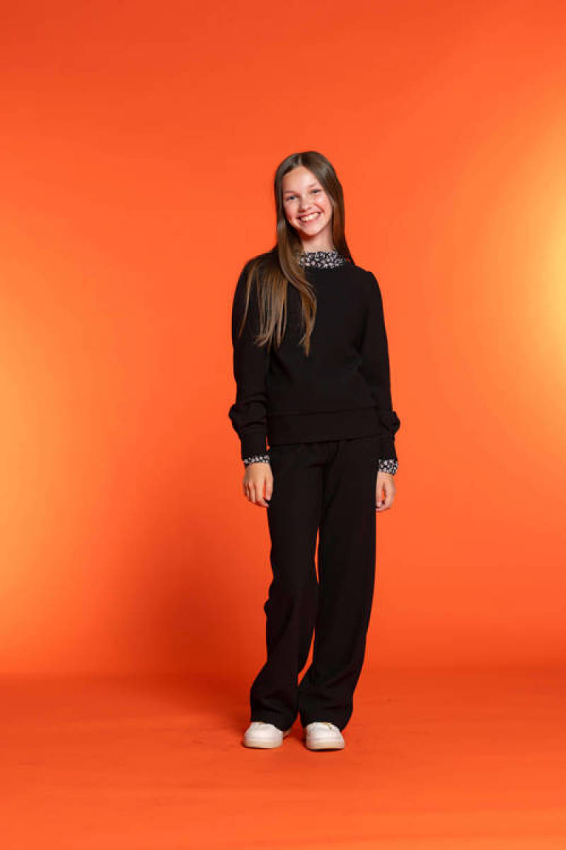 Geisha sweater met textuur zwart