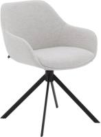 Goossens Harper grijs stof met draai functie met armleuning, elegant chic