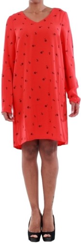 Jurk VERO MODA  10191185 VMSISSY 3/4 MINI DRESS D2 LCS FLAME SCARLET