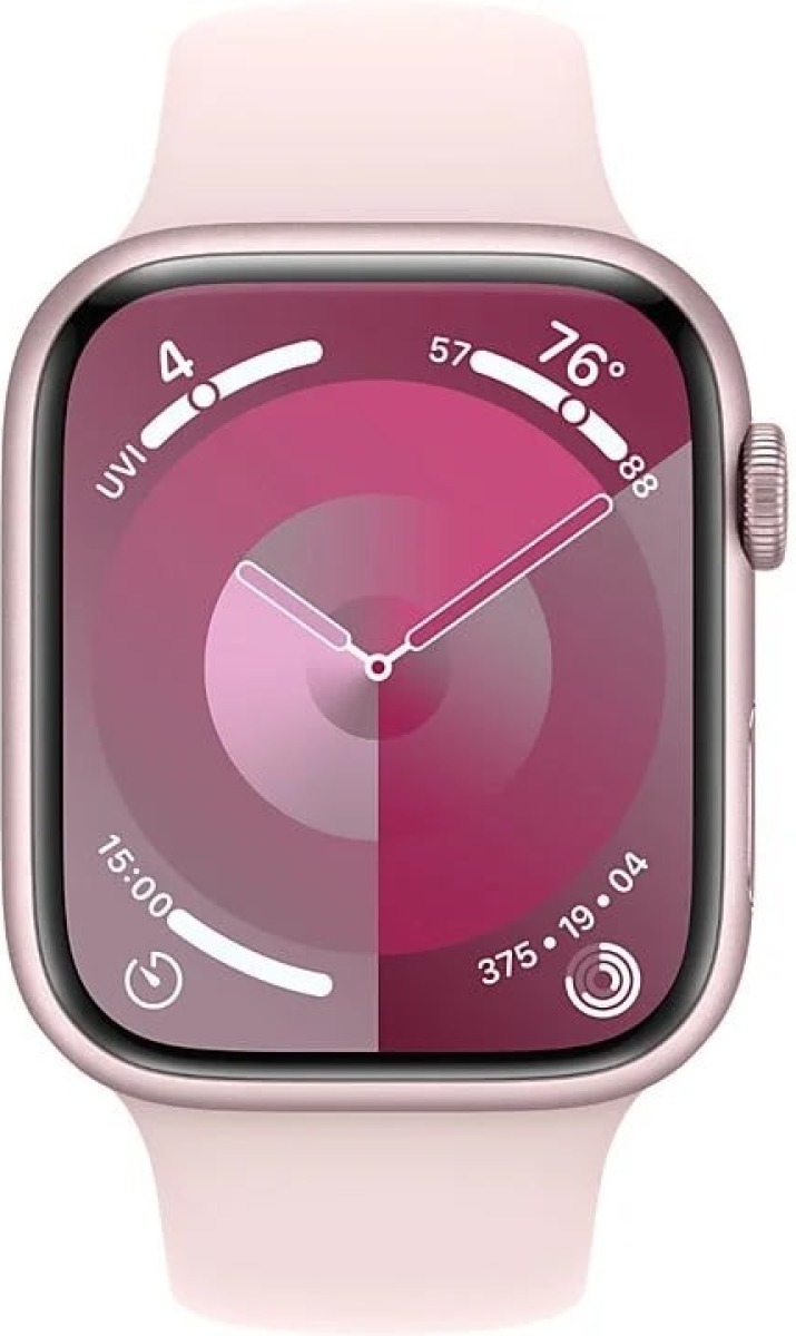 Apple Watch Series 9 45mm Roze Aluminium Sportband S/M Smartwatch Roze