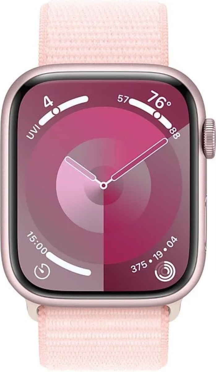 Apple Watch Series 9 45mm Roze Aluminium Sport Loop Smartwatch Roze