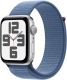 Apple Watch SE (2022) 44mm Zilver Aluminium Sport Loop Smartwatch Blauw
