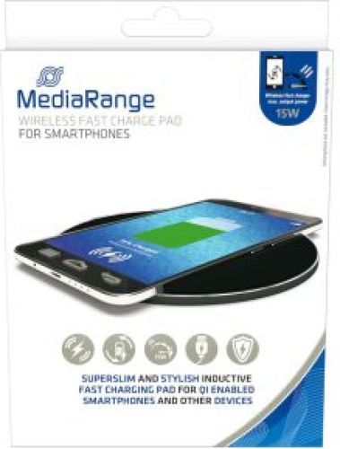 MediaRange MRMA118 oplader voor mobiele apparatuur Smartphone Zwart USB Draadloos opladen Snel oplad