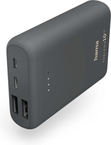 Hama Power Pack Supreme 10HD, 10000mAh Powerbank Grijs